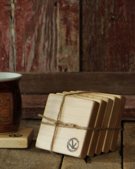 hand-crafted maple coasters