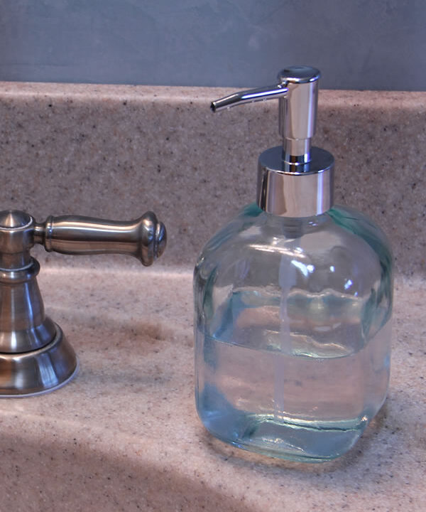 recycled glass soap dispenser