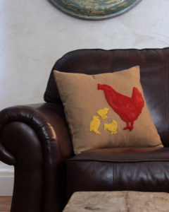hen and chicks pillow cover