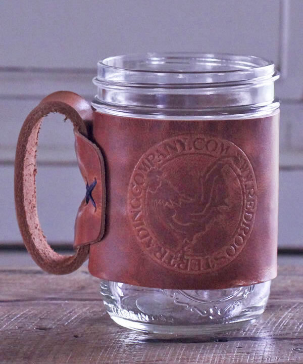 Leather Ball Jar Mug