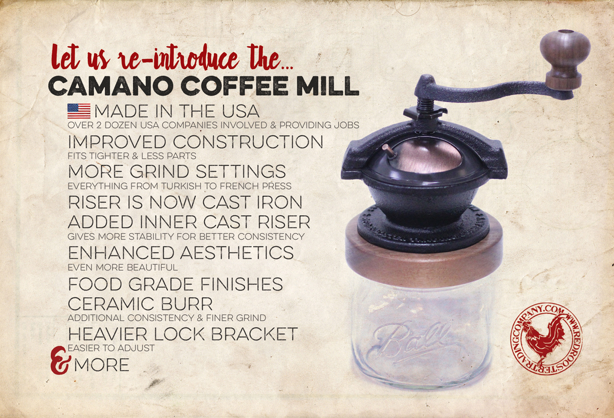 WHAT ARE THE IMPROVEMENTS TO THE CAMANO COFFEE MILL? ⋆ Red