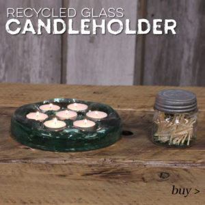 recycled glass tealight candle holder