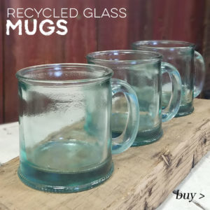 recycled glass mugs