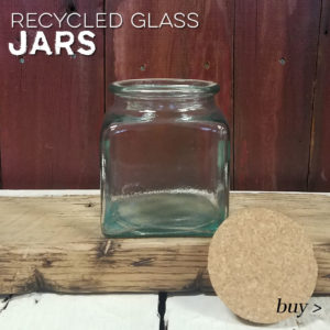 recycled glass storage jars