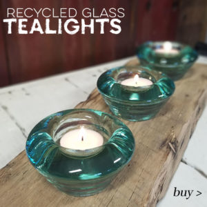 recycled glass candle holders
